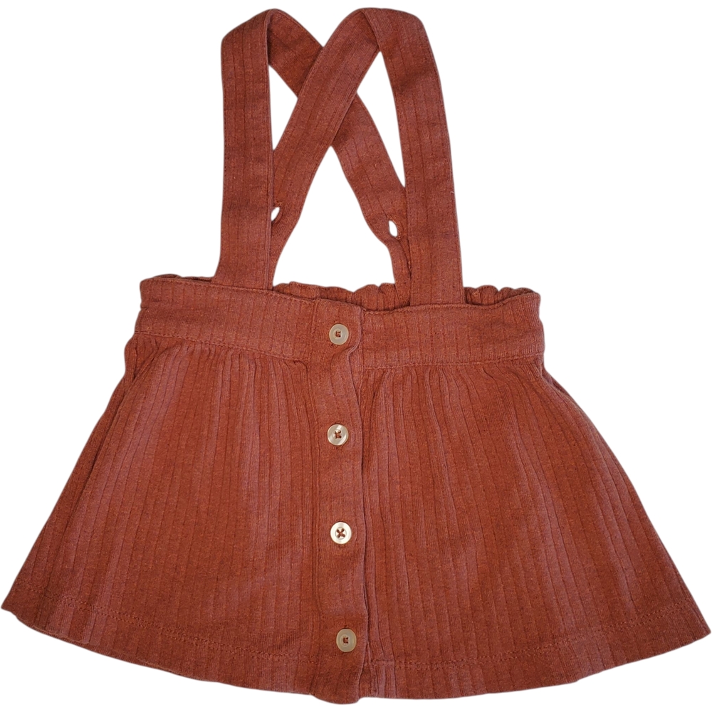 Kate Quinn Jumper Skirt Orange Ribbed Baby Girls 6-12 Months